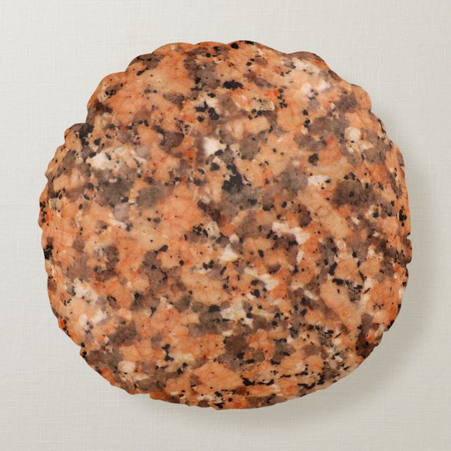 Spotted Rock Texture Lively Pattern Orange Black Round Pillow (Front)