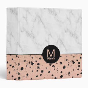 Spotted Rose Gold and Marble with Monogram Binder