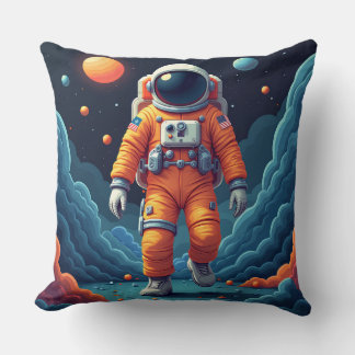 Spotted Spaceman Throw Pillow
