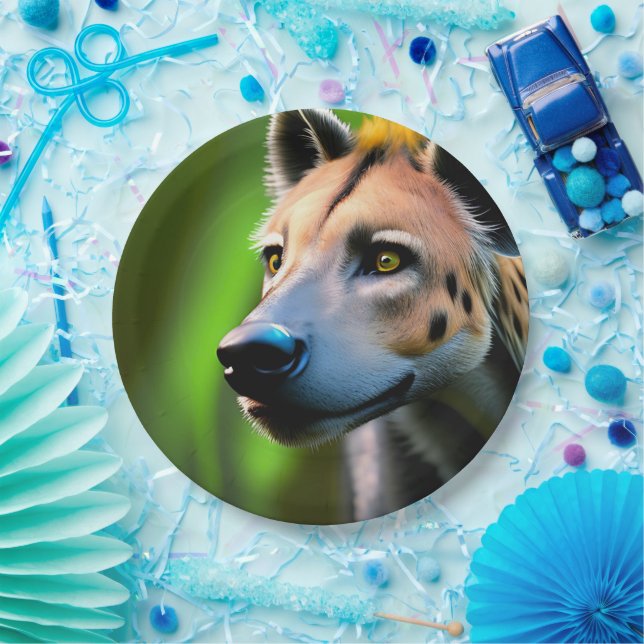 Spotted Stalking Hyena Watching His Prey, Paper Plate (Party)