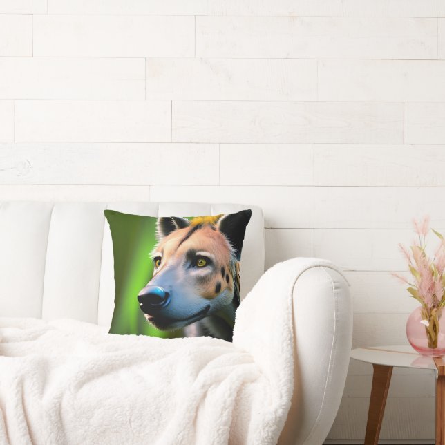 Spotted Stalking Hyena Watching His Prey, Throw Pillow (Couch)