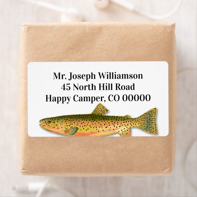 Spotted Trout Fishing Theme Shipping Labels (Insitu)