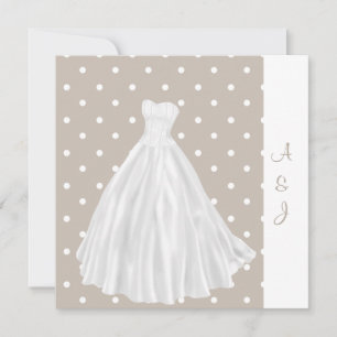 SPOTTED WHITE GOWN WEDDING INVITATION