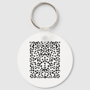 Spotted White With Black Polka Dots Dalmatian _1 Keychain