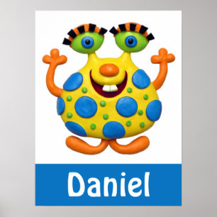 Spotted Yellow Monster Poster