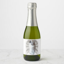 Spotty Angel 7x5cm Mini Sparkling Wine Bottle Labe