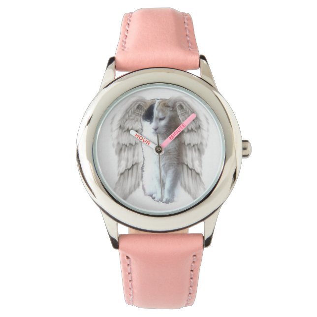 Spotty Angel Kids Pink Numbers Watch (Front)