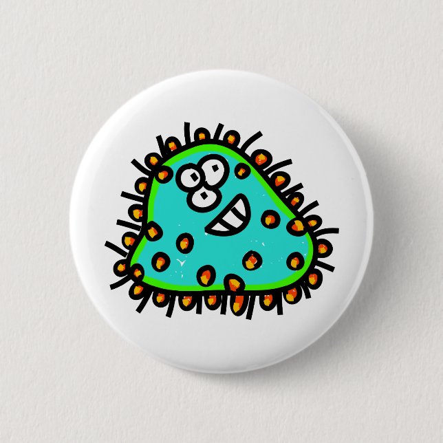 Spotty Cartoon Germ 2 Inch Round Button (Front)