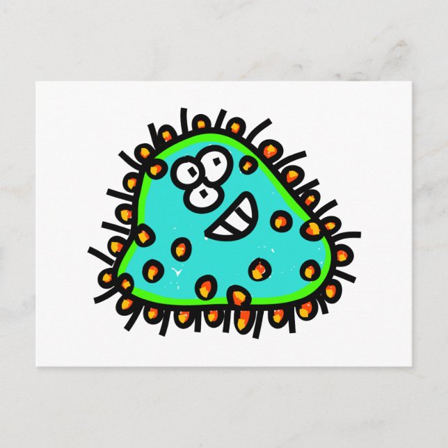 Spotty Cartoon Germ Postcard (Front)