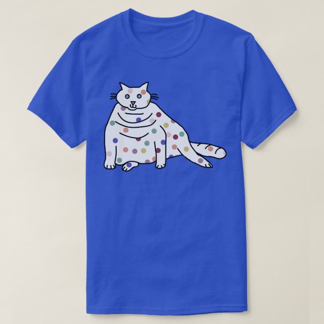 Spotty Chonk Cat in Balance T-Shirt (Design Front)