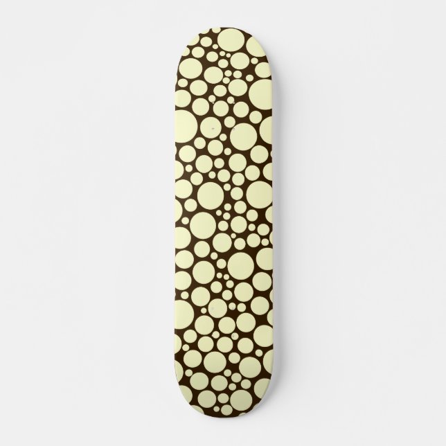 Spotty - Cream on Dark Brown Skateboard (Front)