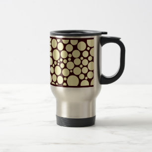 Spotty Cream on Dark Brown Travel Mug