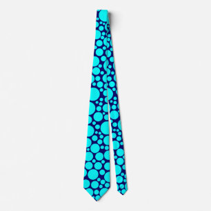 Spotty - Cyan on Dark Blue (000066) Tie