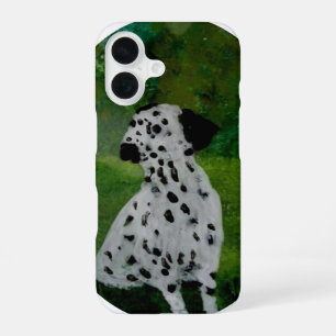 Spotty Dalmatian Dog Art iPhone 16 Case