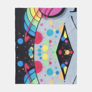 spotty graffiti fleece blanket