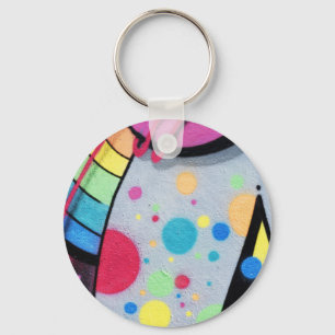 spotty graffiti keychain