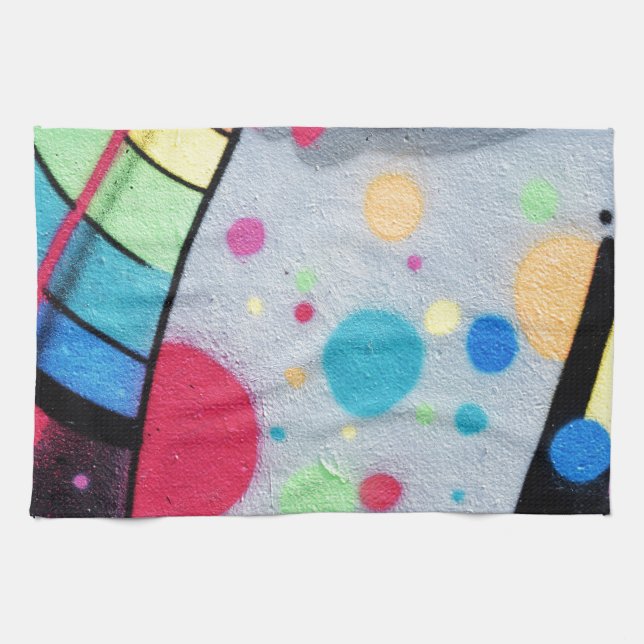 spotty graffiti kitchen towel (Horizontal)
