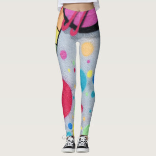spotty graffiti leggings