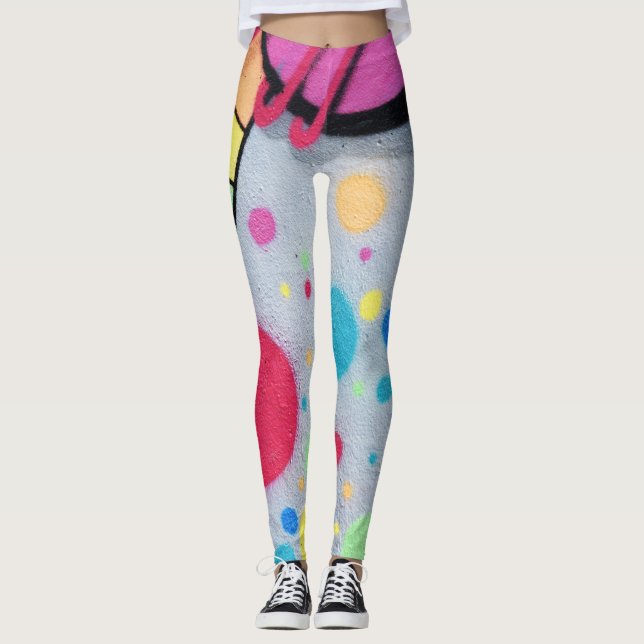 spotty graffiti leggings (Front)
