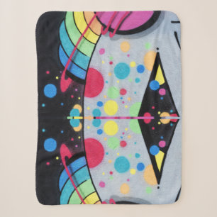 spotty graffiti sherpa blanket
