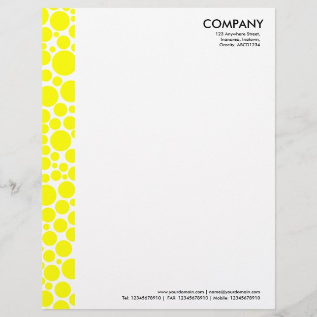 Spotty Margin - Yellow Letterhead (Front)