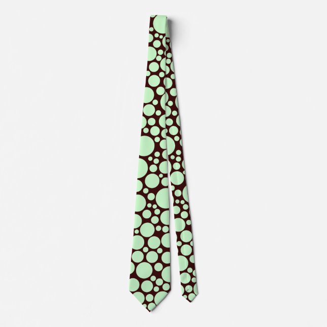Spotty - Pale Green on Dark Brown (330000) Tie (Front)
