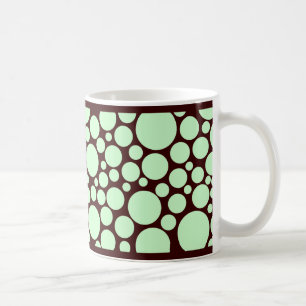 Spotty Pale Green on Dark Brown Coffee Mug
