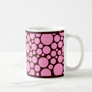 Spotty Pink on Dark Brown Coffee Mug