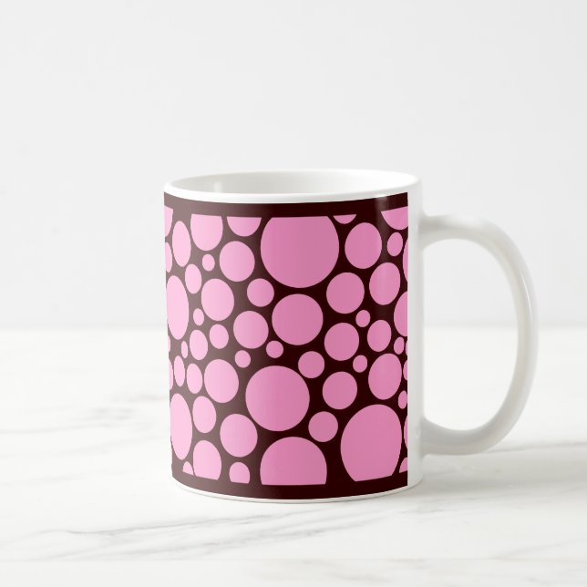 Spotty Pink on Dark Brown Coffee Mug (Right)