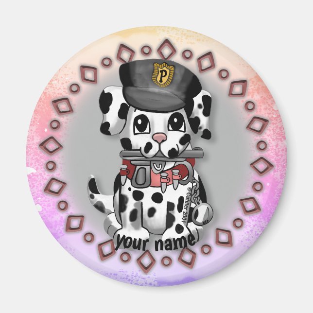 Spotty Police Dog  magnet (Front)