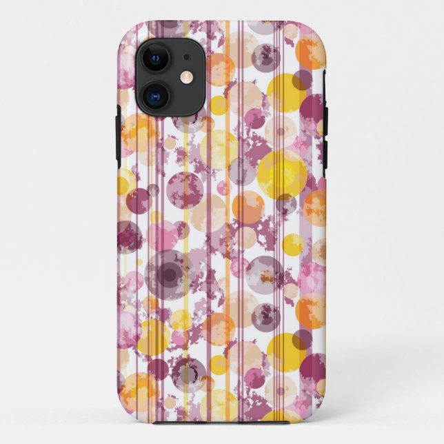 Spotty Striped White Pattern Case-Mate iPhone Case (Back)