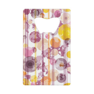 Spotty Striped White Pattern Credit Card Bottle Opener