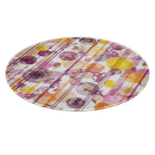 Spotty Striped White Pattern Cutting Board