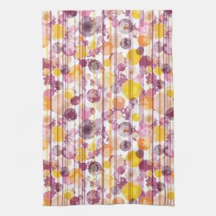 Spotty Striped White Pattern Kitchen Towel
