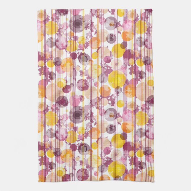 Spotty Striped White Pattern Kitchen Towel (Vertical)