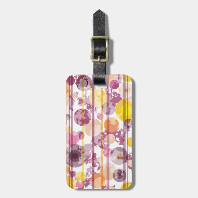 Spotty Striped White Pattern Luggage Tag (Front Vertical)