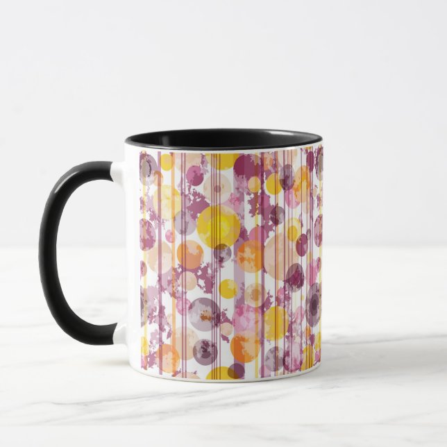 Spotty Striped White Pattern Mug (Left)