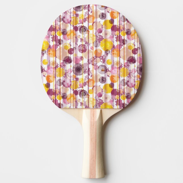 Spotty Striped White Pattern Ping Pong Paddle (Front)