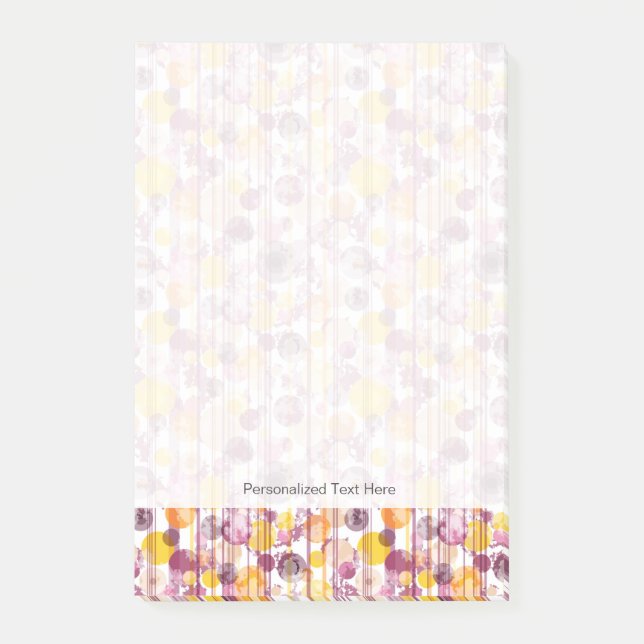 Spotty Striped White Pattern Post-it Notes (Front)