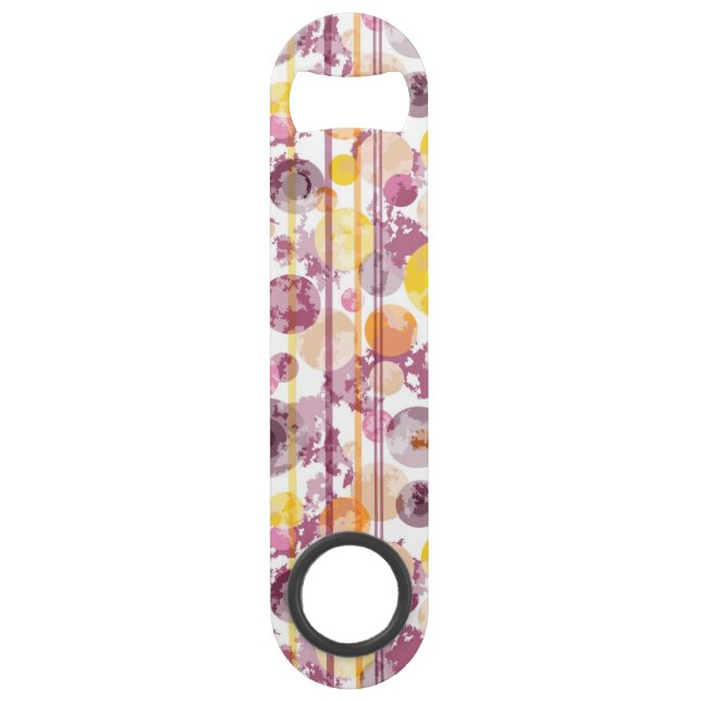 Spotty Striped White Pattern Speed Bottle Opener (Front)