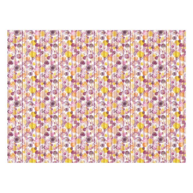 Spotty Striped White Pattern Tablecloth (Front (Horizontal))