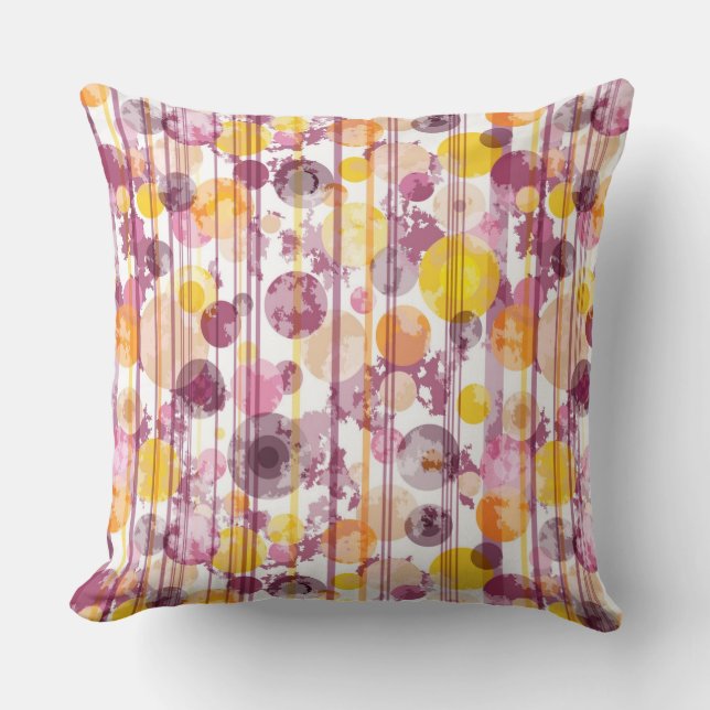 Spotty Striped White Pattern Throw Pillow (Front)