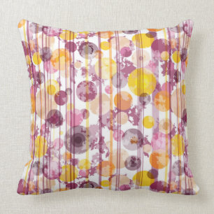 Spotty Striped White Pattern Throw Pillow