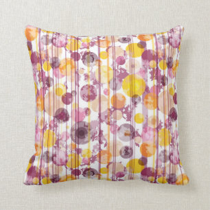 Spotty Striped White Pattern Throw Pillow