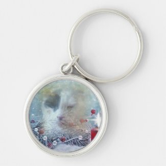 Spotty's Christmas Button Keychain