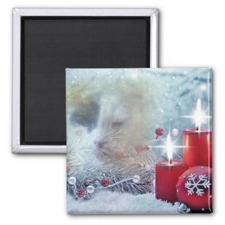 Spotty's Christmas Square Magnet