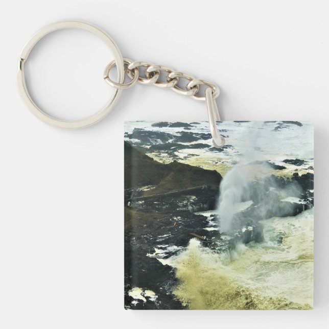 Spouting Horn, Cape Perpetua, Oregon Coast Keychain (Front)