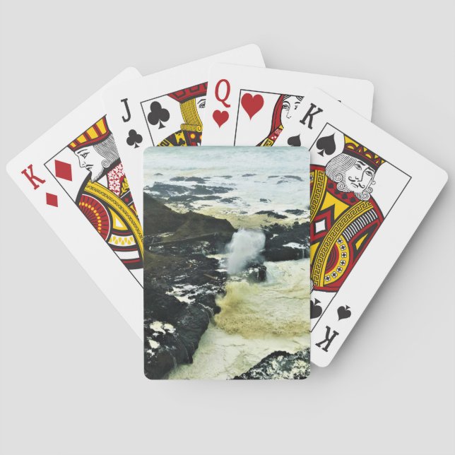 Spouting Horn, Cape Perpetua, Oregon Coast Playing Cards (Back)