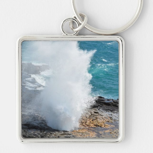 Spouting Horn in Kauai, Hawaii Keychain (Front)