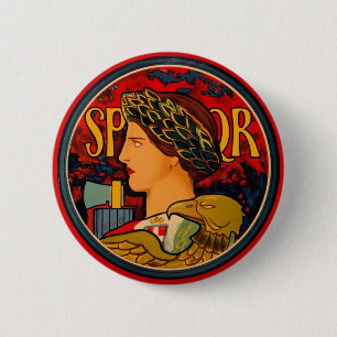 SPQR Italian Emblem 2 Inch Round Button